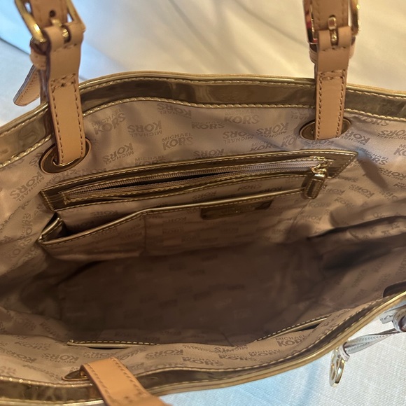 Michael Kors Metallic Gold Tote - Picture 2 of 8